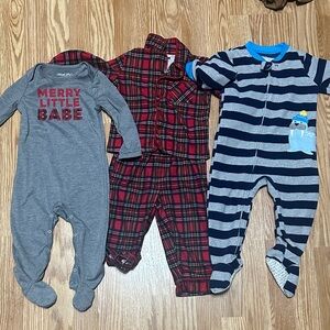 Gray and Red Baby One Piece